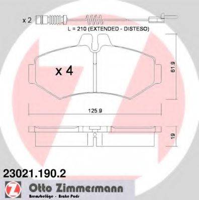 ZIMMERMANN 230211902 Комплект тормозных колодок, дисковый тормоз