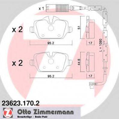 ZIMMERMANN 236231702 Комплект тормозных колодок, дисковый тормоз