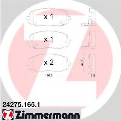 ZIMMERMANN 242751651 Комплект тормозных колодок, дисковый тормоз