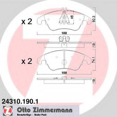 ZIMMERMANN 243101901 Комплект тормозных колодок, дисковый тормоз
