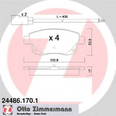 ZIMMERMANN 244861701 Комплект тормозных колодок, дисковый тормоз
