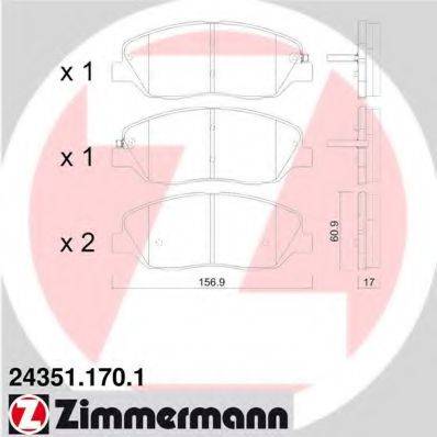 ZIMMERMANN 243511701 Комплект тормозных колодок, дисковый тормоз
