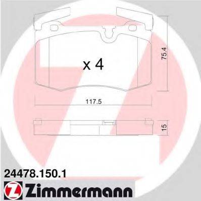 Комплект тормозных колодок, дисковый тормоз ZIMMERMANN 24478.150.1