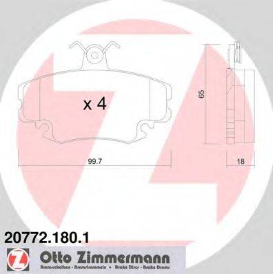 ZIMMERMANN 207721801 Комплект тормозных колодок, дисковый тормоз
