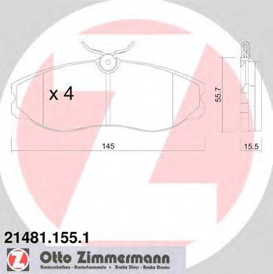 ZIMMERMANN 214811551 Комплект тормозных колодок, дисковый тормоз