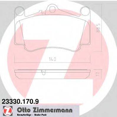 Комплект тормозных колодок, дисковый тормоз ZIMMERMANN 23330.170.9