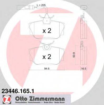 ZIMMERMANN 234461651 Комплект тормозных колодок, дисковый тормоз