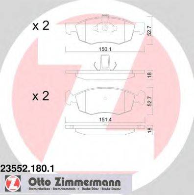 ZIMMERMANN 235521801 Комплект тормозных колодок, дисковый тормоз