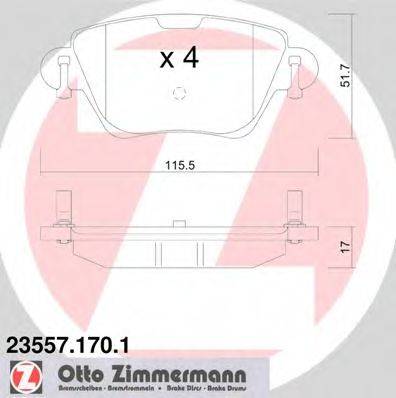 ZIMMERMANN 235571701 Комплект тормозных колодок, дисковый тормоз
