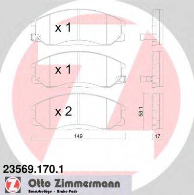 ZIMMERMANN 235691701 Комплект тормозных колодок, дисковый тормоз