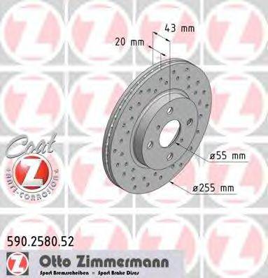 Тормозной диск ZIMMERMANN 590.2580.52