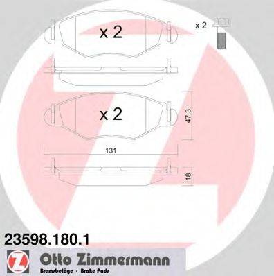 Комплект тормозных колодок, дисковый тормоз ZIMMERMANN 23598.180.1