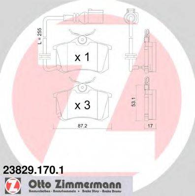 ZIMMERMANN 238291701 Комплект тормозных колодок, дисковый тормоз