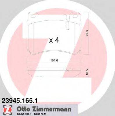ZIMMERMANN 239451651 Комплект тормозных колодок, дисковый тормоз