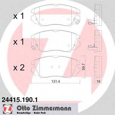 ZIMMERMANN 244151901 Комплект тормозных колодок, дисковый тормоз