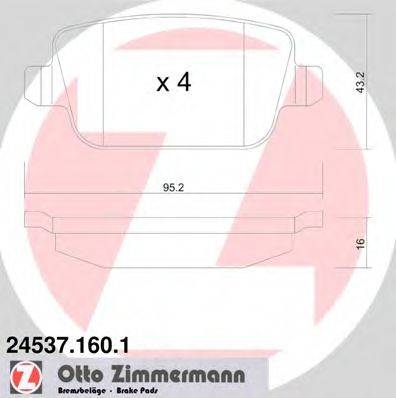 ZIMMERMANN 245371601 Комплект тормозных колодок, дисковый тормоз