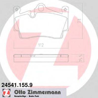 Комплект тормозных колодок, дисковый тормоз ZIMMERMANN 24541.155.9