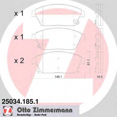 ZIMMERMANN 250341851 Комплект тормозных колодок, дисковый тормоз