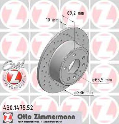 Тормозной диск ZIMMERMANN 430.1475.52