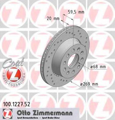 Тормозной диск ZIMMERMANN 100.1227.52