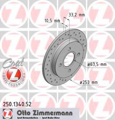 ZIMMERMANN 250134052 Тормозной диск