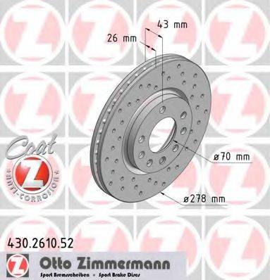 Тормозной диск ZIMMERMANN 430.2610.52