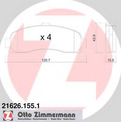 ZIMMERMANN 216261551 Комплект тормозных колодок, дисковый тормоз