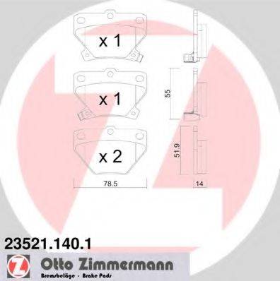 ZIMMERMANN 235211401 Комплект тормозных колодок, дисковый тормоз