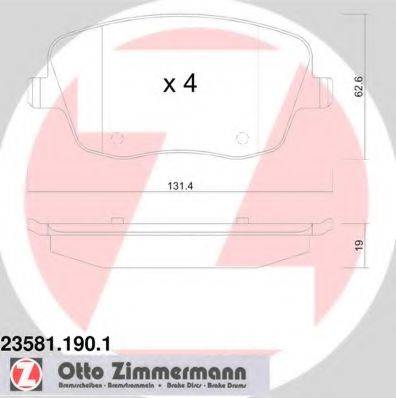 ZIMMERMANN 235811901 Комплект тормозных колодок, дисковый тормоз