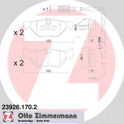 ZIMMERMANN 239261702 Комплект тормозных колодок, дисковый тормоз