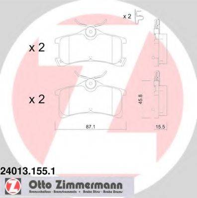 ZIMMERMANN 240131551 Комплект тормозных колодок, дисковый тормоз