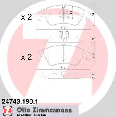 ZIMMERMANN 247431901 Комплект тормозных колодок, дисковый тормоз