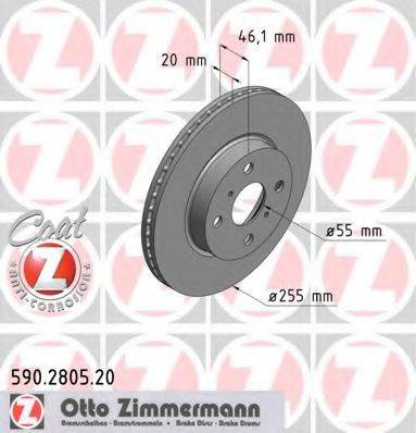 Тормозной диск ZIMMERMANN 590.2805.20