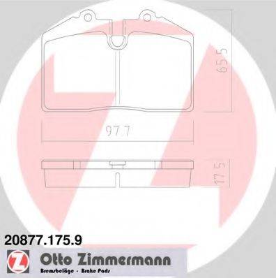 ZIMMERMANN 208771759 Комплект тормозных колодок, дисковый тормоз