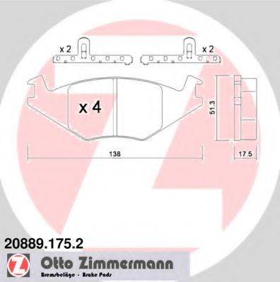 ZIMMERMANN 208891752 Комплект тормозных колодок, дисковый тормоз