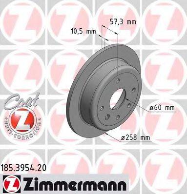 Тормозной диск ZIMMERMANN 185.3954.20