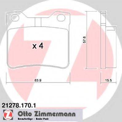Комплект тормозных колодок, дисковый тормоз ZIMMERMANN 21278.170.1
