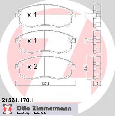ZIMMERMANN 215611701 Комплект тормозных колодок, дисковый тормоз