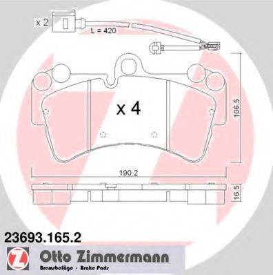 ZIMMERMANN 236931652 Комплект тормозных колодок, дисковый тормоз