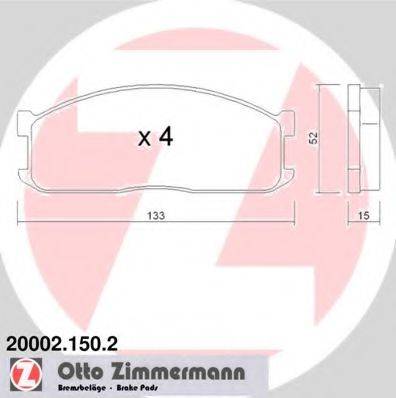 ZIMMERMANN 200021502 Комплект тормозных колодок, дисковый тормоз