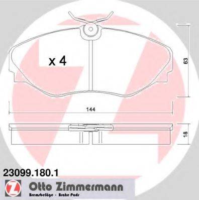 ZIMMERMANN 230991801 Комплект тормозных колодок, дисковый тормоз