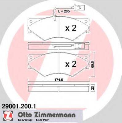 ZIMMERMANN 290012001 Комплект тормозных колодок, дисковый тормоз