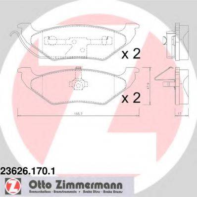 ZIMMERMANN 236261701 Комплект тормозных колодок, дисковый тормоз