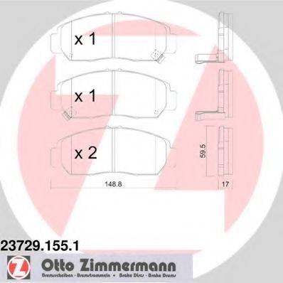ZIMMERMANN 237291551 Комплект тормозных колодок, дисковый тормоз