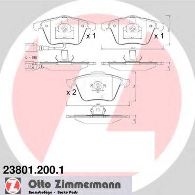 ZIMMERMANN 238012001 Комплект тормозных колодок, дисковый тормоз