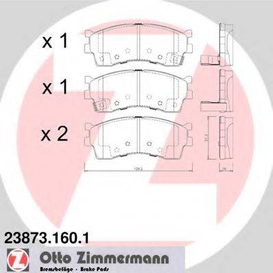 Комплект тормозных колодок, дисковый тормоз ZIMMERMANN 23873.160.1