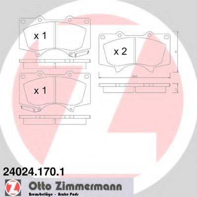 ZIMMERMANN 240241701 Комплект тормозных колодок, дисковый тормоз