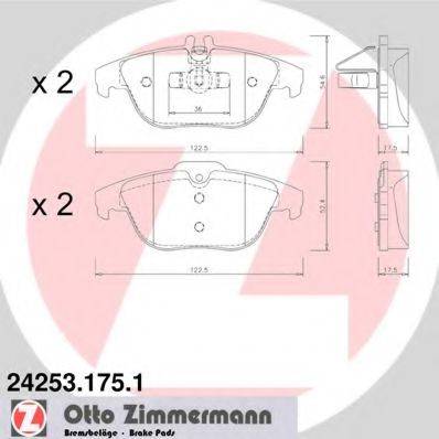 ZIMMERMANN 242531751 Комплект тормозных колодок, дисковый тормоз