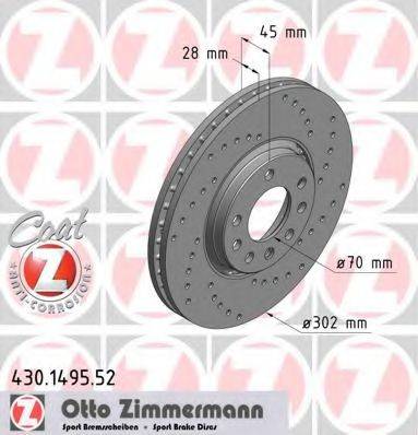 Тормозной диск ZIMMERMANN 430.1495.52