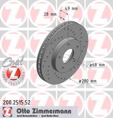 ZIMMERMANN 200251552 Тормозной диск